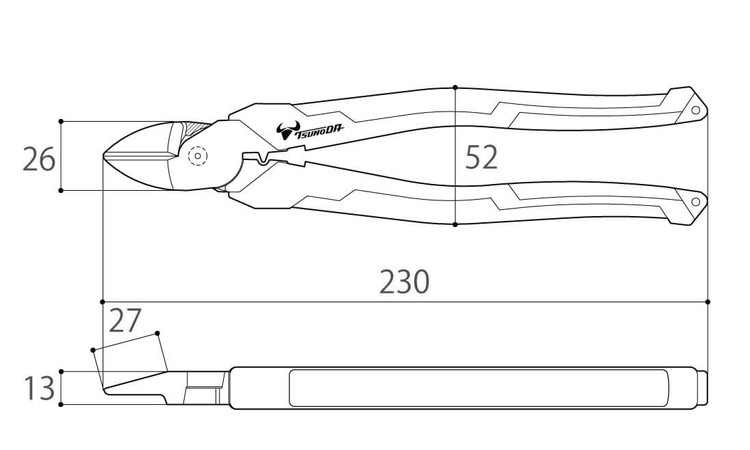 パワー硬線ニッパー 圧着機能付