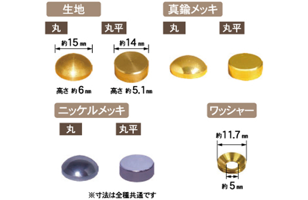 太鼓鋲風ネジキャップ丸(10個