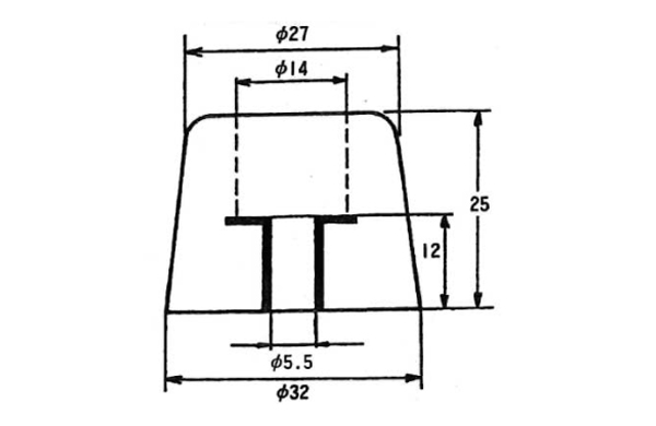 T型W入ゴム脚 UETPー325