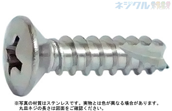 十字穴付（＋）Ｂ１丸皿タッピングネジ