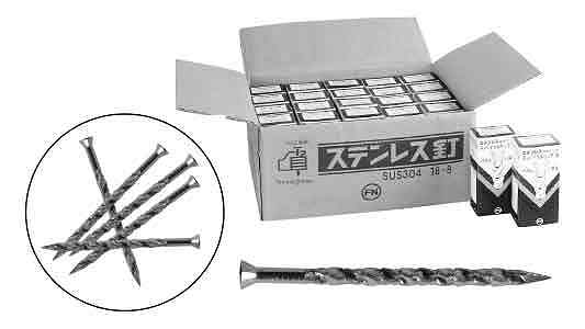 ステンスパイラルリング釘パネル頭