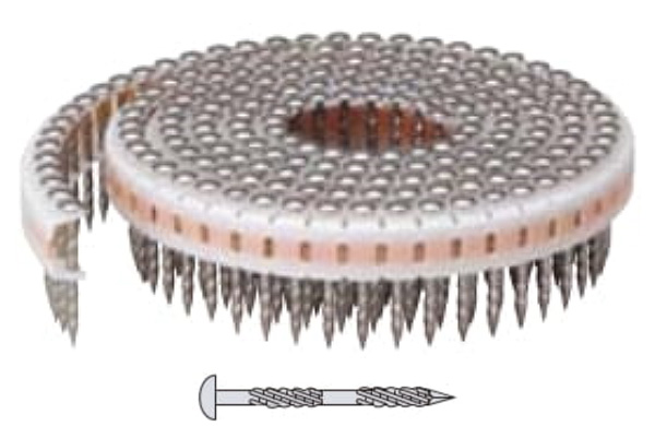 垂直プラ連結釘（スクリング・丸頭