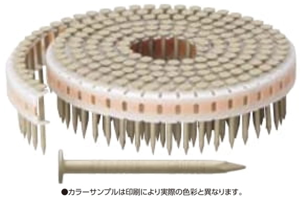 垂直プラ連結釘カクテルネイル　リング釘・ライトベージュ