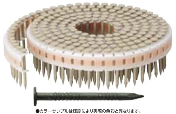 垂直プラ連結釘カクテルネイル　リング釘・モグリーンＧ