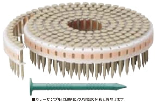 垂直プラ連結釘カクテルネイル　リング釘・緑青