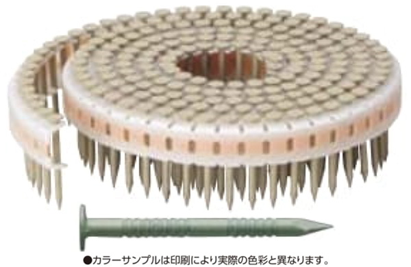 垂直プラ連結釘カクテルネイル　リング釘・うぐいす