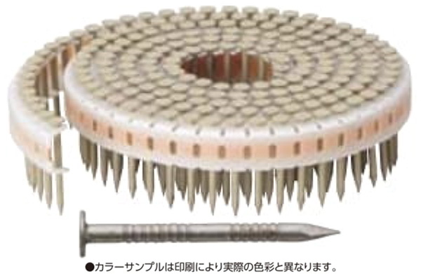 垂直プラ連結釘カクテルネイル　リング釘・金茶