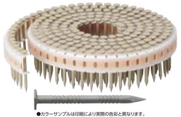垂直プラ連結釘カクテルネイル　リング釘・グレー