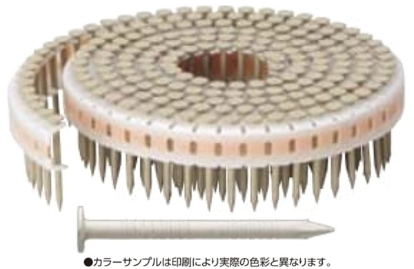 垂直プラ連結釘カクテルネイル　リング釘・アイボリーベージュ