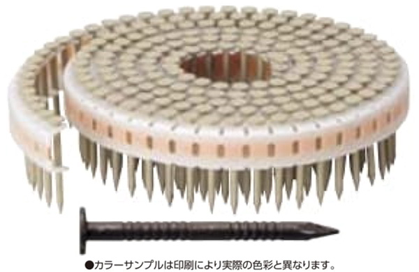 垂直プラ連結釘カクテルネイル　リング釘・新茶