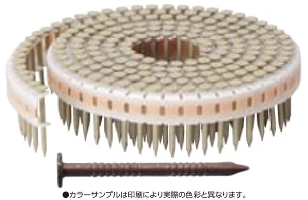 垂直プラ連結釘カクテルネイル　リング釘・レッドブラウン