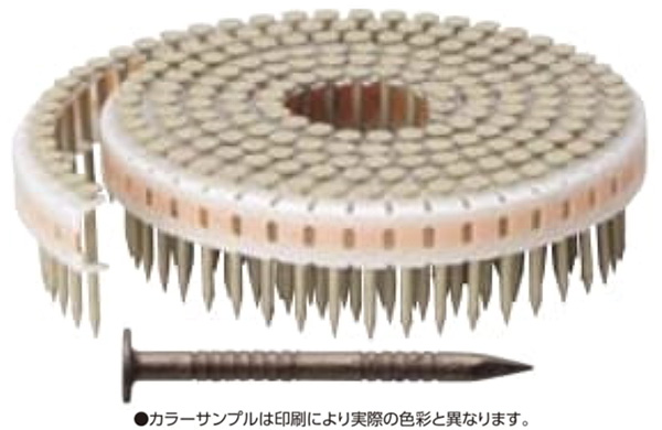 垂直プラ連結釘カクテルネイル　リング釘・栗茶