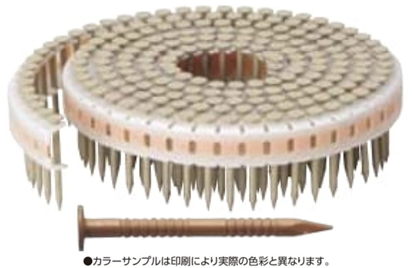 垂直プラ連結釘カクテルネイル　リング釘・ブラウン