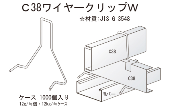 Ｃ３８ワイヤークリップＷ