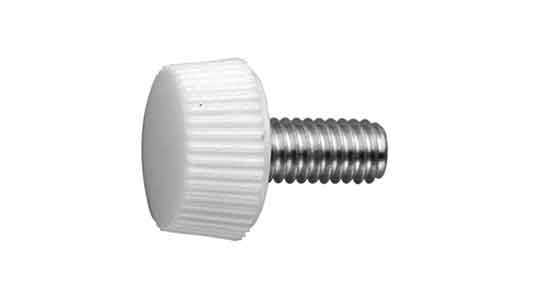 ポリカーボネート埋込みローレットねじ（鉄製