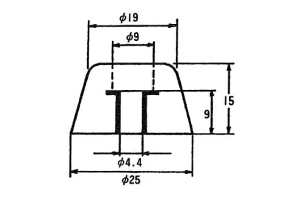 Ｔ型Ｗ入ゴム脚　ＴＰー２５０