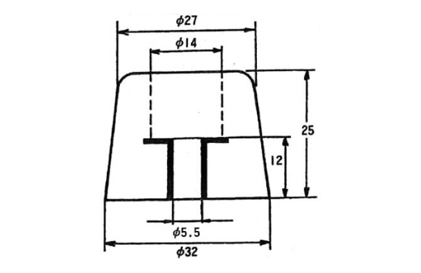 Ｔ型Ｗ入ゴム脚　ＴＰー３２５