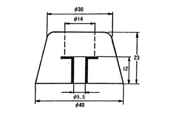 Ｔ型Ｗ入ゴム脚　ＴＰー４００