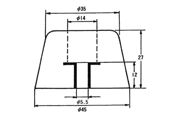 Ｔ型Ｗ入ゴム脚　ＴＰー４５０