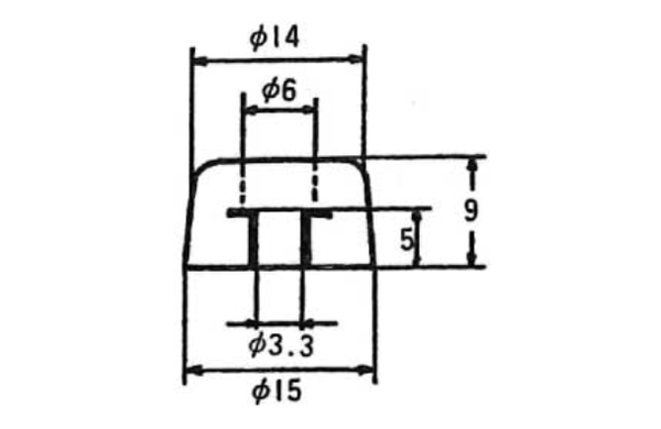 Ｔ型Ｗ入ゴム脚　ＵＥＴＰー１５０