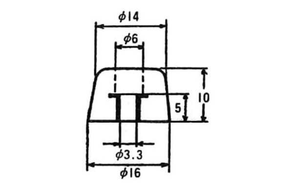 Ｔ型Ｗ入ゴム脚　ＵＥＴＰー１６０