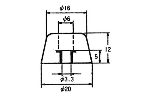 Ｔ型Ｗ入ゴム脚　ＵＥＴＰー２００