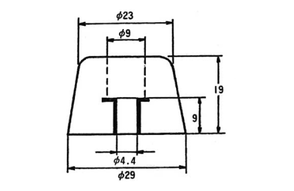 Ｔ型Ｗ入ゴム脚　ＵＥＴＰー２９０