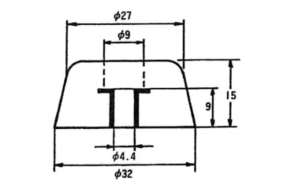 Ｔ型Ｗ入ゴム脚　ＵＥＴＰー３２０