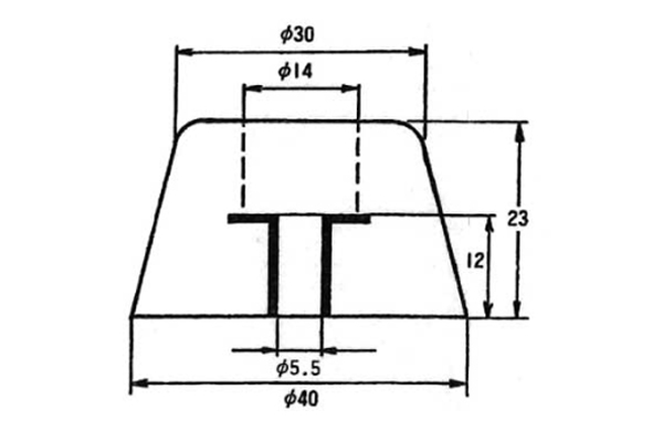 Ｔ型Ｗ入ゴム脚　ＵＥＴＰー４００