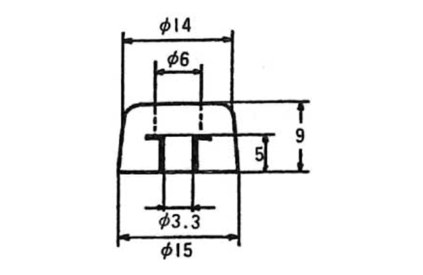 Ｔ型Ｗ入ゴム脚　ＵＣＴＰー１５０