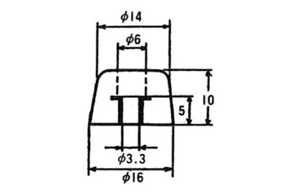 Ｔ型Ｗ入ゴム脚　ＵＣＴＰー１６０