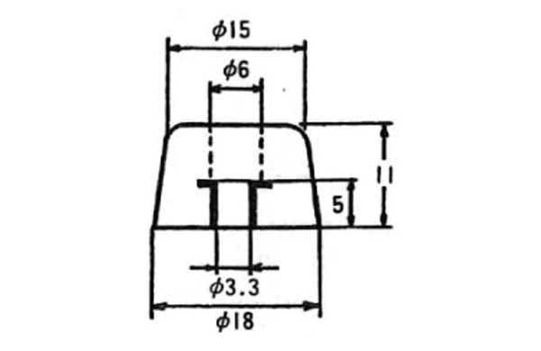 Ｔ型Ｗ入ゴム脚　ＵＣＴＰー１８０