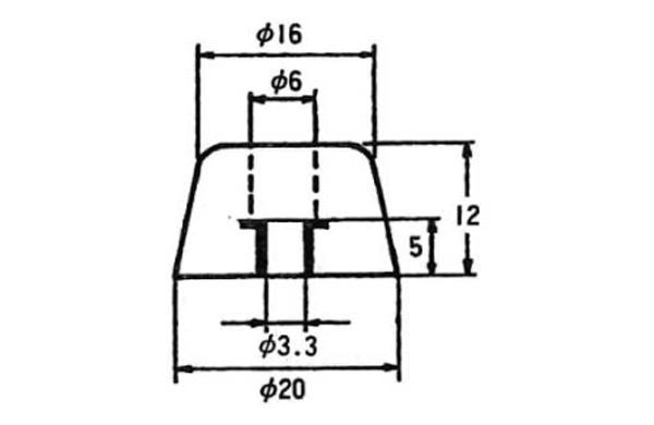 Ｔ型Ｗ入ゴム脚　ＵＣＴＰー２００