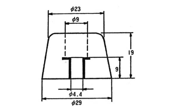 Ｔ型Ｗ入ゴム脚　ＵＣＴＰー２９０