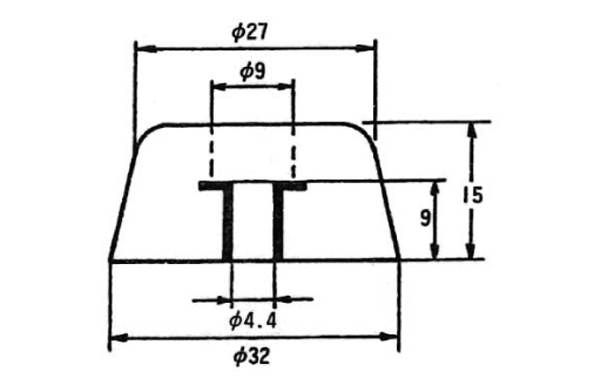 Ｔ型Ｗ入ゴム脚　ＵＣＴＰー３２０