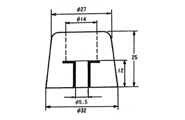 Ｔ型Ｗ入ゴム脚　ＵＣＴＰー３２５