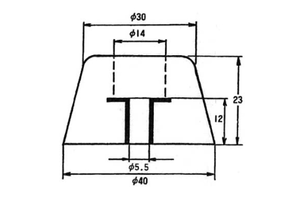 Ｔ型Ｗ入ゴム脚　ＵＣＴＰー４００