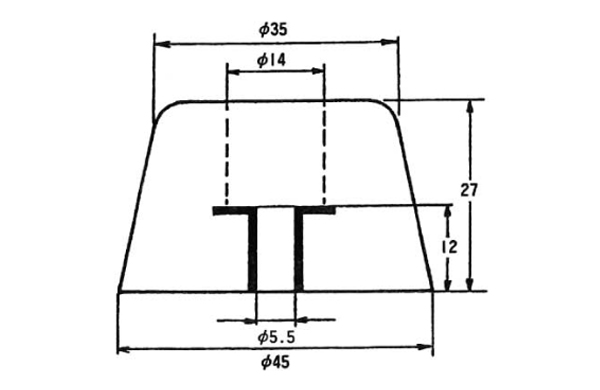 Ｔ型Ｗ入ゴム脚　ＵＣＴＰー４５０