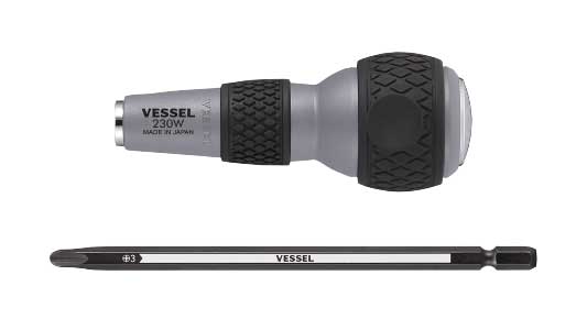 ボールグリップ差替貫通ドライバー