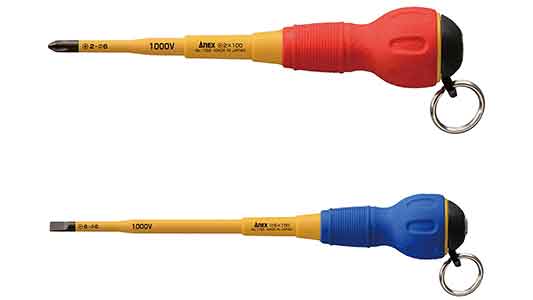 落下防止スリム絶縁ドライバー