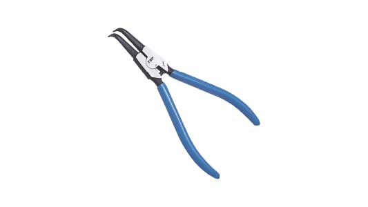 スナップリングプライヤ（軸用曲爪