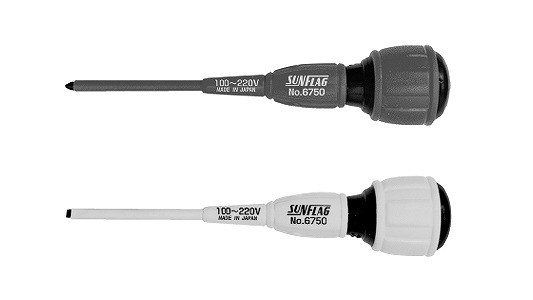 電工用ドライバー　軸部カバー付