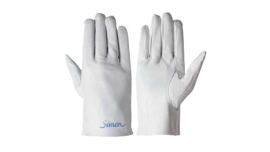 ＳＩＭＯＮ牛本革手袋　７１４白Ｌ