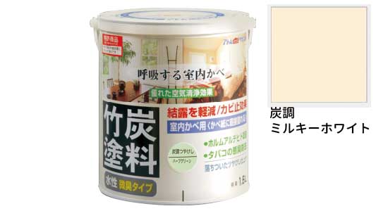 水性竹炭塗料（炭調ミルキホワイト